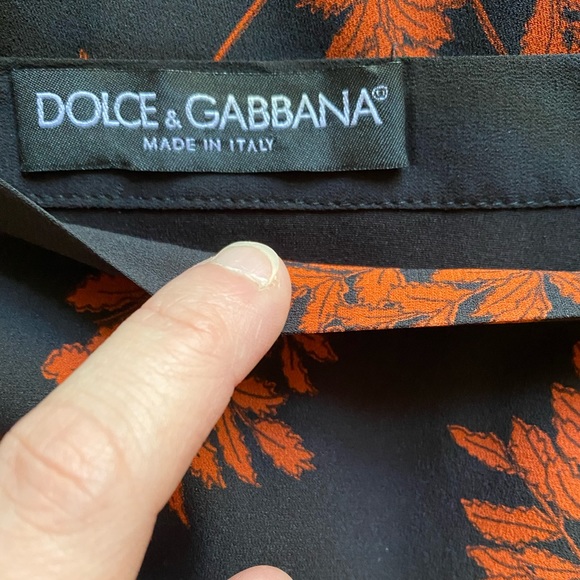 🚫SOLD🚫 D&G Black & Orange Floral Silk Skirt IT 42 EUC - Picture 5 of 5